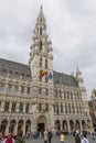 Tourist visiting the Grand Place square and Brussels Town Hall