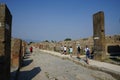 Shadows people and ruins in Pompei