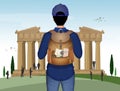 Tourist visits the Athens city