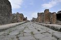 Tourist visits the excavations of Pompeii, during the reopening after the maintenance interventions of the Villa of the Mysteries Royalty Free Stock Photo