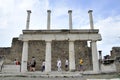 Tourist visits the excavations of Pompeii, during the reopening after the maintenance interventions of the Villa of the Mysteries Royalty Free Stock Photo