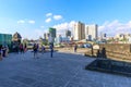 Tourist waching Manila pasig river view from Fort Santiago view deck, Intramuros, Manila, Philippines