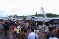 Tourist waiting to enter speedboat