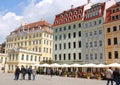 Tourist walk on the Dresden Frauenkirche square