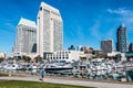 Tourist Walking at Embarcadero Marina Park North in San Diego Royalty Free Stock Photo