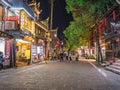 Tourist walking in the evening of fenghuang old town Royalty Free Stock Photo