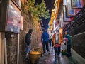 Tourist walking in the evening of  fenghuang old town.phoenix ancient town or Fenghuang County is a county of Hunan Province, Chin Royalty Free Stock Photo