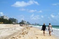 Tourist walking on Fort Lauderdale Beach Royalty Free Stock Photo