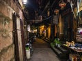 Tourist walking in Hotel Alley in the evening of  fenghuang old town. Royalty Free Stock Photo