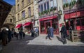 Tourist walking at  Mont Saint Michel Normandy France. Royalty Free Stock Photo