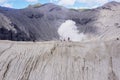 Tourist walking on Mount Bromo crater