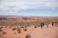 Tourists walking to the iconic Horseshoe Bent on the Colorado River