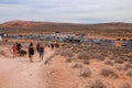 Tourists walking to the iconic Horseshoe Bent on the Colorado River