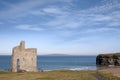 Tourist walking to Ballybunion beach and castle Royalty Free Stock Photo