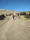 Tourist walking to hiking Mount Bromo