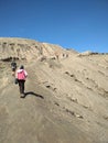 Tourist walking to hiking Mount Bromo Royalty Free Stock Photo