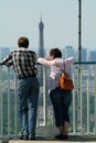 Tourist watching the eiffel tower