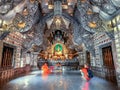 Elaborate interior of Buddhist temple