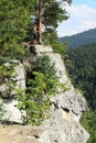 Tourist watching from Thomas´s View in Slovak Paradise