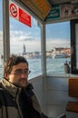 Tourist on the waterbus stop Arsenale in Venice Royalty Free Stock Photo