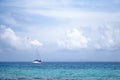 Tourist white yacht sailing in the beautiful ocean in Phuket, Th Royalty Free Stock Photo