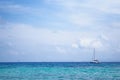 Tourist white yacht sailing in the beautiful ocean in Phuket, Th Royalty Free Stock Photo