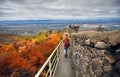 Traveler at city wall in Signagi