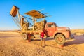 Tourist woman in Coober Pedy Royalty Free Stock Photo