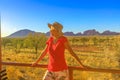 Tourist woman in Kata Tjuta Royalty Free Stock Photo