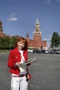 Tourist woman in Moscow Kremlin Royalty Free Stock Photo