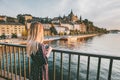 Tourist woman sightseeing Stockholm city Royalty Free Stock Photo