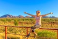 Tourist woman in Australian Outback Royalty Free Stock Photo