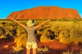 Tourist woman at Uluru Royalty Free Stock Photo