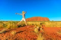 Tourist woman in Uluru-Kata Tjuta Royalty Free Stock Photo