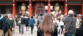 Tourist woman visit Sensoji Temple or Asakusa Kannon Temple is a Buddhist temple located in Asakusa, Tokyo Japan. Japanese Royalty Free Stock Photo