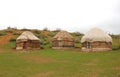 kazakh yurts in the desert Kyzylkum at springtime, Uzbekistan