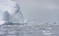 Tourist in a zodiac traveling in antarctic waters