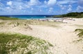 Anakena beach, Easter Island, Chile Royalty Free Stock Photo