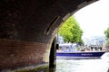 Touristic boat in a canal in Amsterdam