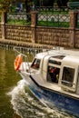 Touristic boat on porsuk river portrait image Royalty Free Stock Photo