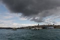 Touristic boats in Golden Horn bay of Istanbul Royalty Free Stock Photo