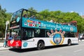 Touristic bus in front of Sagrada Familia. Royalty Free Stock Photo