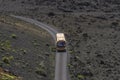 Touristic bus in the Timanfaya Royalty Free Stock Photo