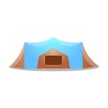 Family camping tent. Raster illustration in flat cartoon style on white background Royalty Free Stock Photo