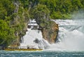 Touristic cruise boat at Rhein waterfall Royalty Free Stock Photo