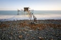 Touristic destination sea pier and sunset Royalty Free Stock Photo