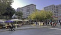 Touristic Kadikoy district with its narrow streets, modern and historical buildings of Istanbul Royalty Free Stock Photo