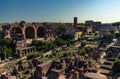 Touristic photo of Rome. Beautiful picture of Roman Forum or Foro Romano. Historical center of the eternal city of Rome Royalty Free Stock Photo