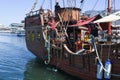 Touristic pirate boat on the waterfront of Cape Town on South Africa