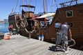 Touristic pirate boat on the waterfront of Cape Town on South Africa